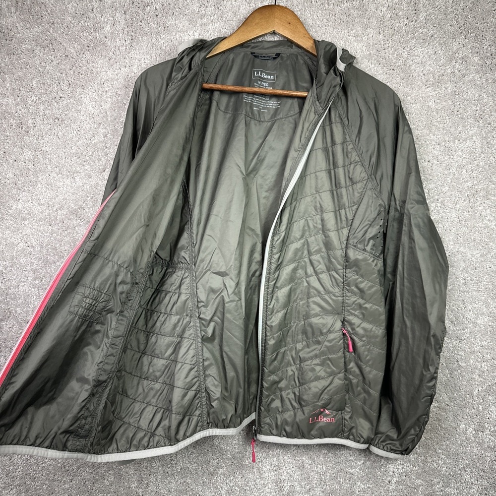 LL Bean Jacket Womens Medium Quilted Puffer Windbreaker Primaloft Running - Picture 2 of 7